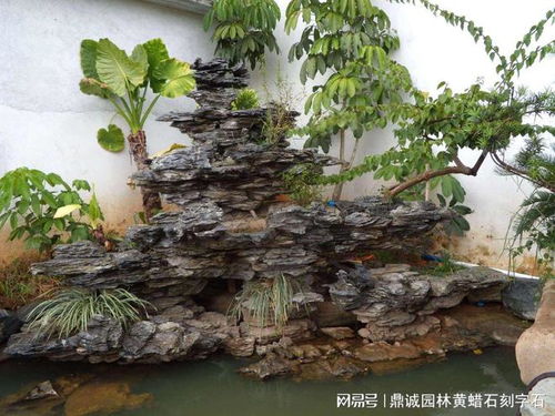 英石疊石假山流水水池案例,千層石流水假山效果設(shè)計(jì)